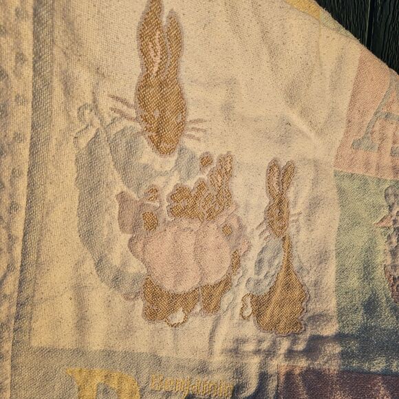 Vintage Beatrix Potter Quiltex Baby Blanket Nursery Easter Spring Cotton USA - Picture 6 of 10